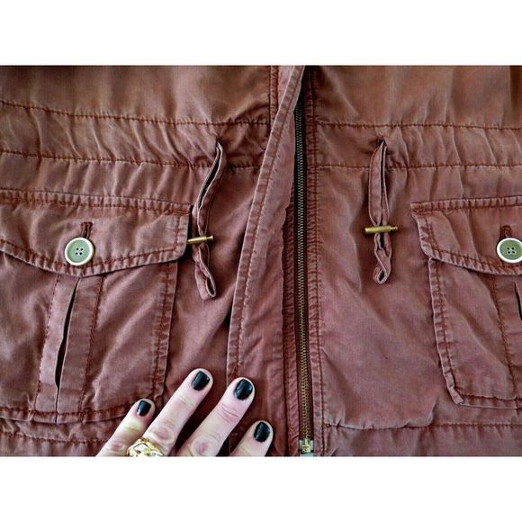 Cartonnier Anthropologie Women's Sz 4 Rust Brown Tencel Jacket Blazer - Picture 9 of 12